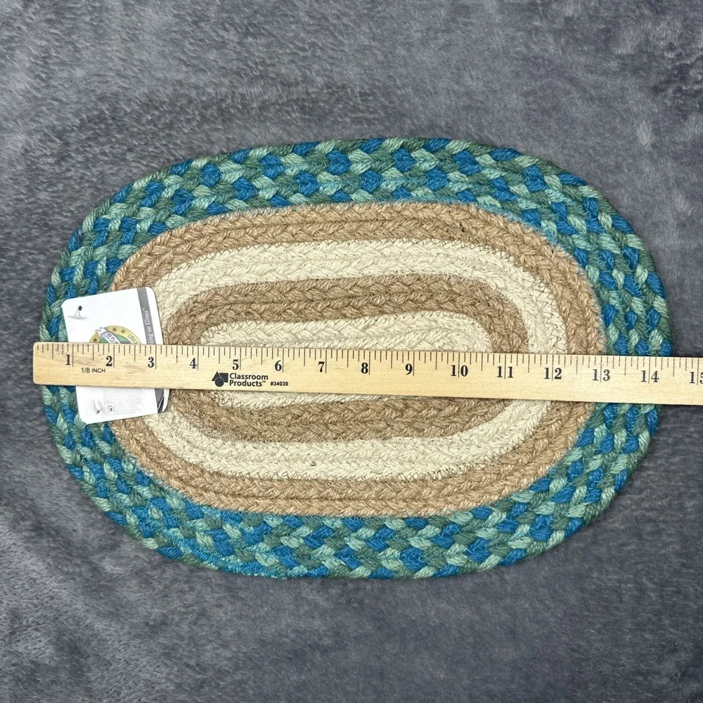 Earth Rugs 2 Items Gecko Lizard Kokopelli‎ Braided Jute Trivet Hot Pad Table Mat
